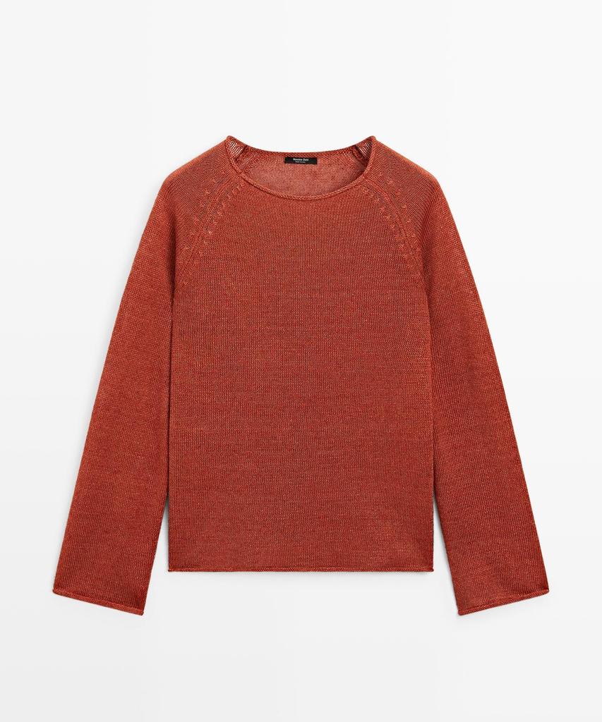 Masimodutti Linen Round Neck Knit