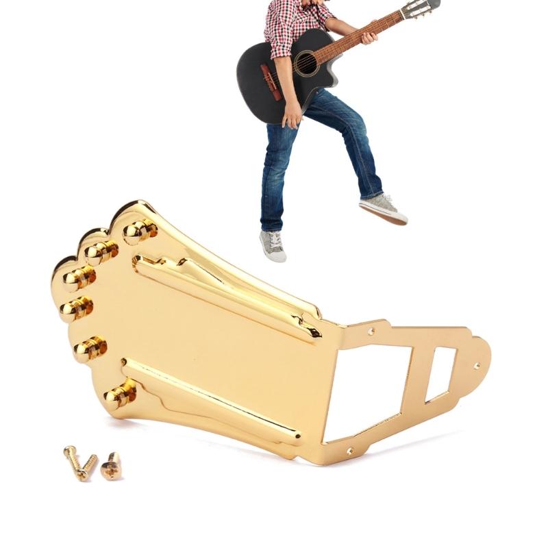 6-Saiten-Gitarre Metall-Trapez-Saitenhalter mit Befestigungsschrauben Rahmen-Saitenhalter Gitarren-Ersatzteile Langlebig