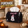 1pc Tissue Box Holder with Halloween Kawaii Festive Magic Design - Witch Ghost Skeleton Stars, Durable Polyester, Ideal for Kitchen, Living Room, Bedr