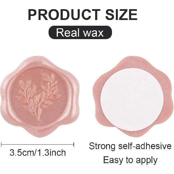 

100 шт. наклеек-печатей из эвкалиптового воска, розовые самоклеящиеся ботанические наклейки для запечатывания конвертов, отлично подходят для упаковки подарков, свадебных приглашений, поздравлений