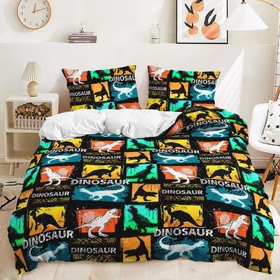 Bed Three-Piece Quilt Cover Dinosaur Animal Illustration Kit Digital Printing
