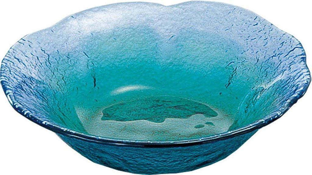 Toyo Sasaki Glass Coral Small Set of Made In Large Noodle Deep Glass Tableware WA3307 Plate, Sea, Plate, 80, Japan, Plate, Plate, Bowl, Dish, Plate,