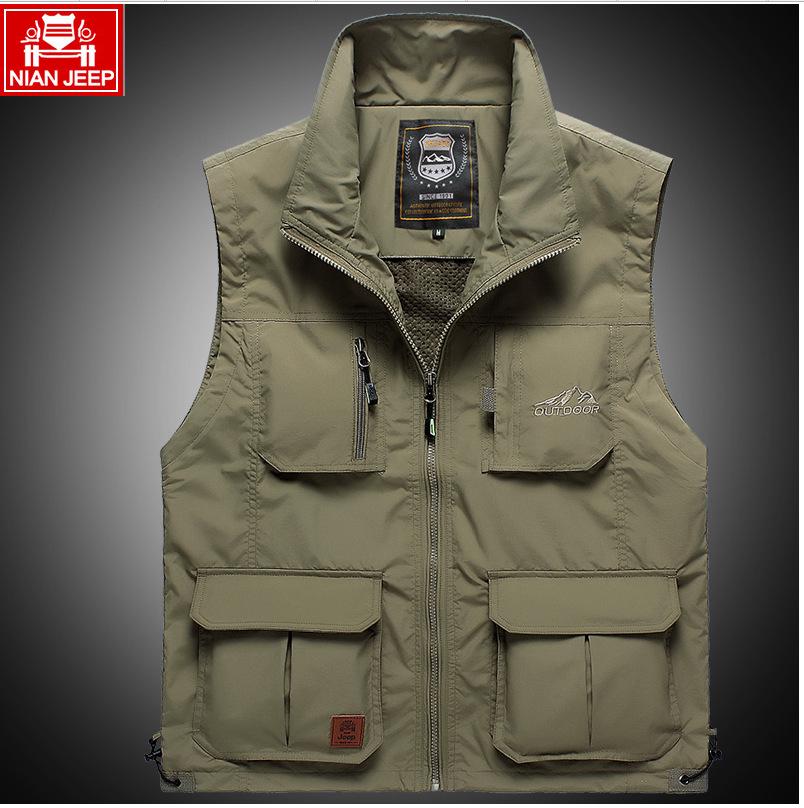

Men s Quick-Dry Multi-Pocket Outdoor Vest for Photography & Fishing M хакі