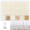 1890pcs 4/6/8/10/12mm Size DIY Bracelet Beads with Gold Beads Crafting Beads  for Necklaces