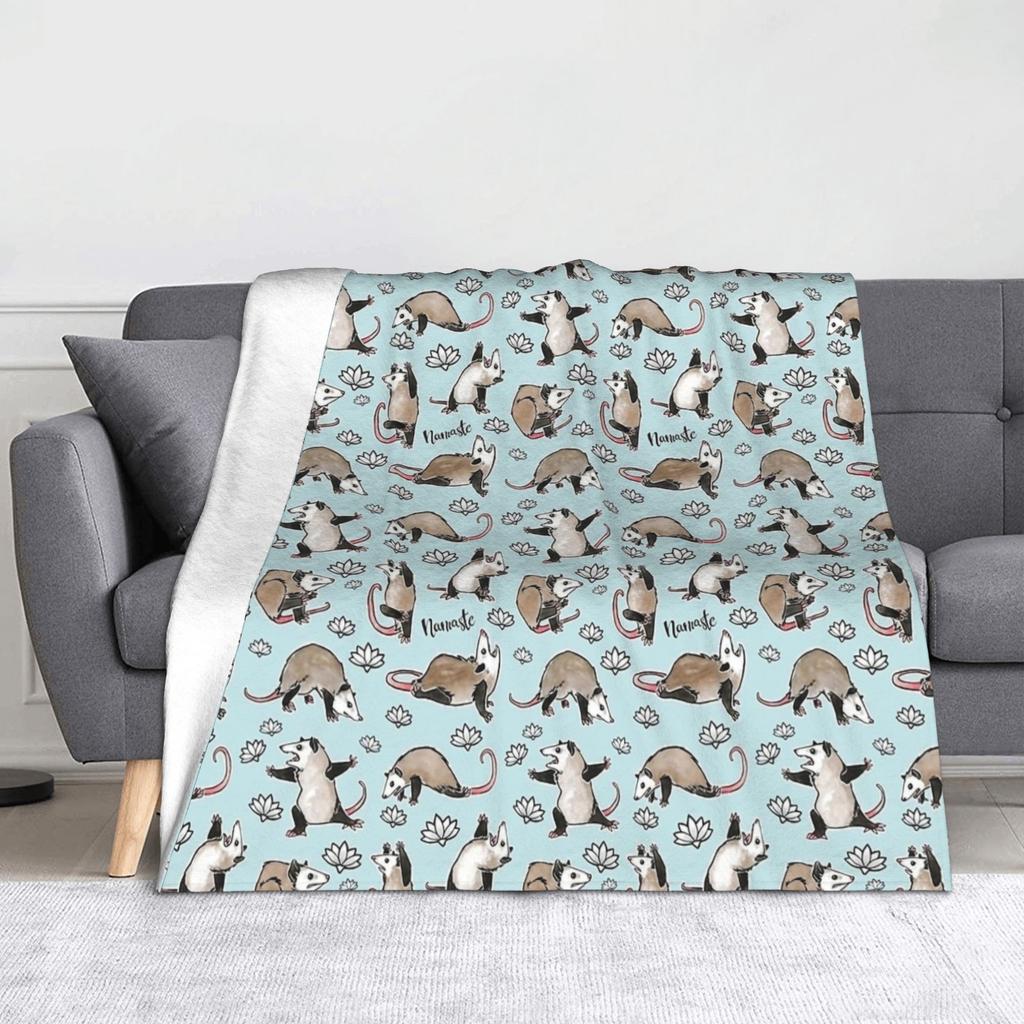 Starry Night Opossum Van Gogh Possum Funny Rodent Blankets Breathable Soft Throw Blanket for Bed Outdoor Plush Thin Quilt
