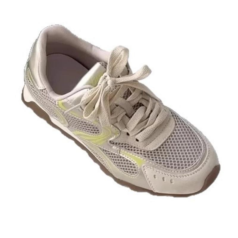 Fashion Sneakers Casual Women Designer Retro Running Shoes 2025 New Comfy Leather Fabric Breathable Height Increased Platform Shoe