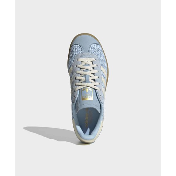 adidas Gazelle Bold Clear Sky Cream Women Sneakers Blue Sand-Strata Cream-White JS3899