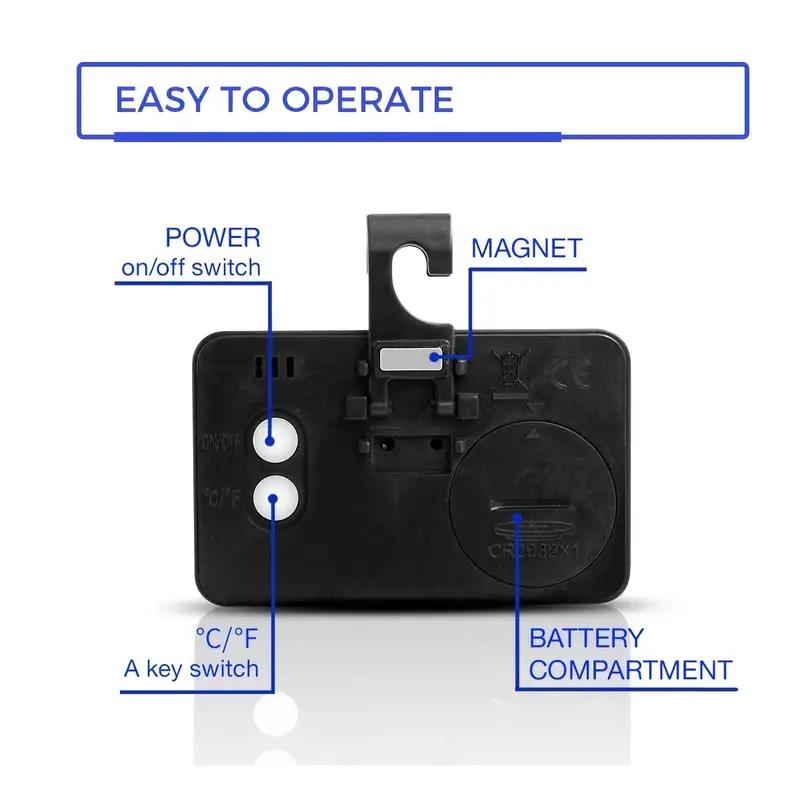 Digital Refrigerator Thermometer Multi Function Electronic Freezer Thermometer Household Frost Alarm for Kitchen