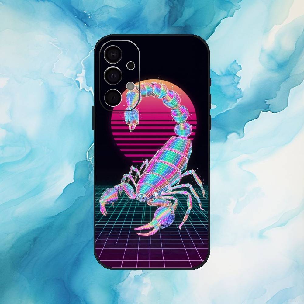 Cool Art Animal Scorpion Phone Case For Samsung S 25,24,23,22,30,21,10,9,Ultra,Plus,Lite,FE,4,5 G Soft Black Case