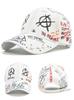 Trendy Graffiti Print Baseball Cap Unisex Cotton Fashion Hat Outdoor Sunshade Cap