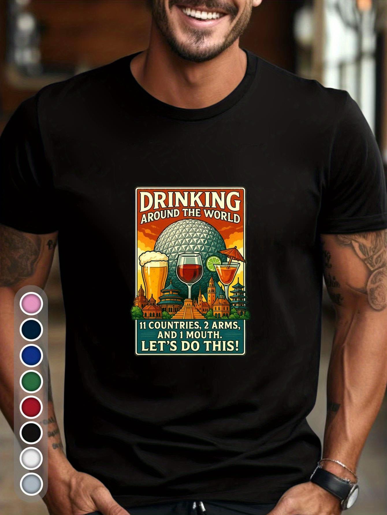 Top Pick Local Funny Drinking Around the World Mens TShirt S