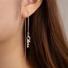 Custom Name Long Pendant Earrings Personalized Chains Ear Studs Custom Stainless Steel Letter Name Earrings Wedding Gifts