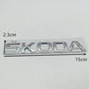 AEA1 1pcs 3D Metal High Quality Silver/black Car Letter Emblem Rear Tail Trunk Decals Badge Sticker Decal Styling For Skoda