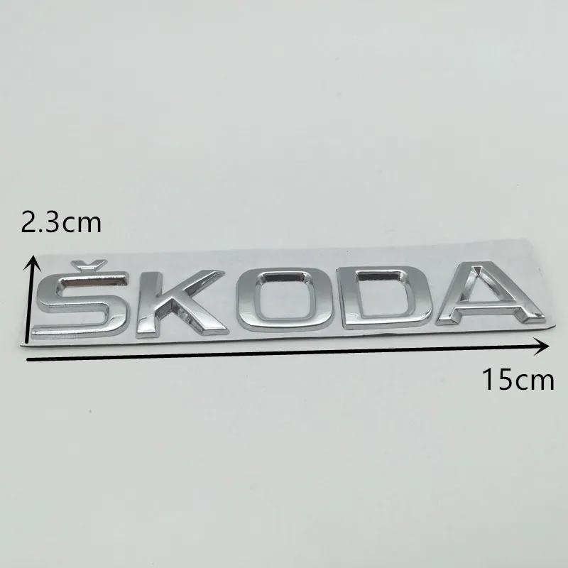 AEA1 1pcs 3D Metal High Quality Silver/black Car Letter Emblem Rear Tail Trunk Decals Badge Sticker Decal Styling For Skoda