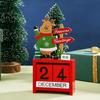 1pc Christmas Advent Countdown Calendar Desk Decoration Wooden Calendar Ornament Christmas Present