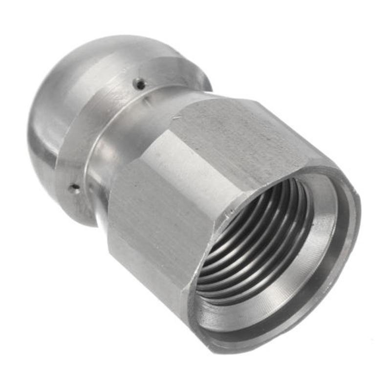 

1/4 inch Pressure Washer Drain Sewer Cleaning Female Nozzle Jet Hole 1 Forward 3 Rear Spray High Quality Stainless Steel 17mm OD 1 Pcs