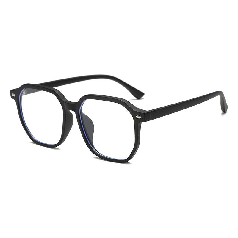 Trendy Anti-Blue Light Ultra-Light TR90 Black Glasses Frame with Prescription Lenses