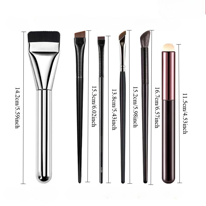 6PCS Makeup Brush Eye Shadow Lip Brush Foundation Make-up Brush Concealer Blade Brush Nose Shado/ Stipple Brush Detail Brush Set