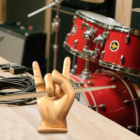 Stojan na ozdobu gesta Multifunkční držák na paličky/tužky Pryskyřičná ozdoba ve tvaru kamene Hudební doplněk Dekor s rockovým postojem