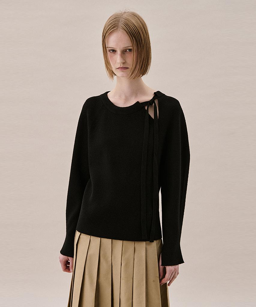 AHWE Tie Ribbed Sweater_Black