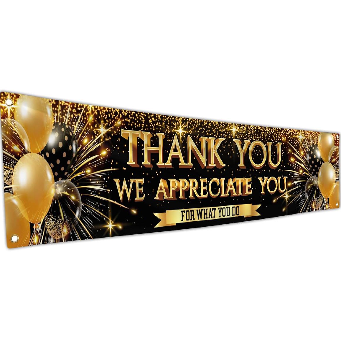 Thank You For All You Do Banner - Appreciation Banner 6 x 1.3ft - We Appreciate You for Employee Coworker Staff Teacher at Office, School, Party -