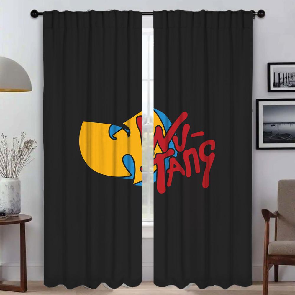 

Set Of 2 Wu Tang Clans Partition Curtains Living Room Curtain Halloween Decoration Tulle Bedroom Home Interior For Made Polyester W100*H130(CM)-Rod Pocket&2PCS