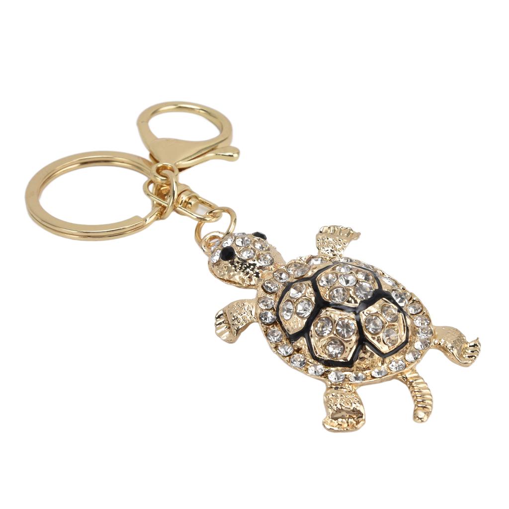Cute Keychain Elegant Style Durable Tortoise Design Bright Colors Pendant for Car KeysWhite