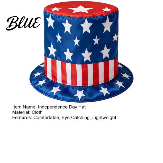 Fourth of July for 4th Flag Hat Top Hat American Uncle Costume July USA Red White Blue Patriotic Party