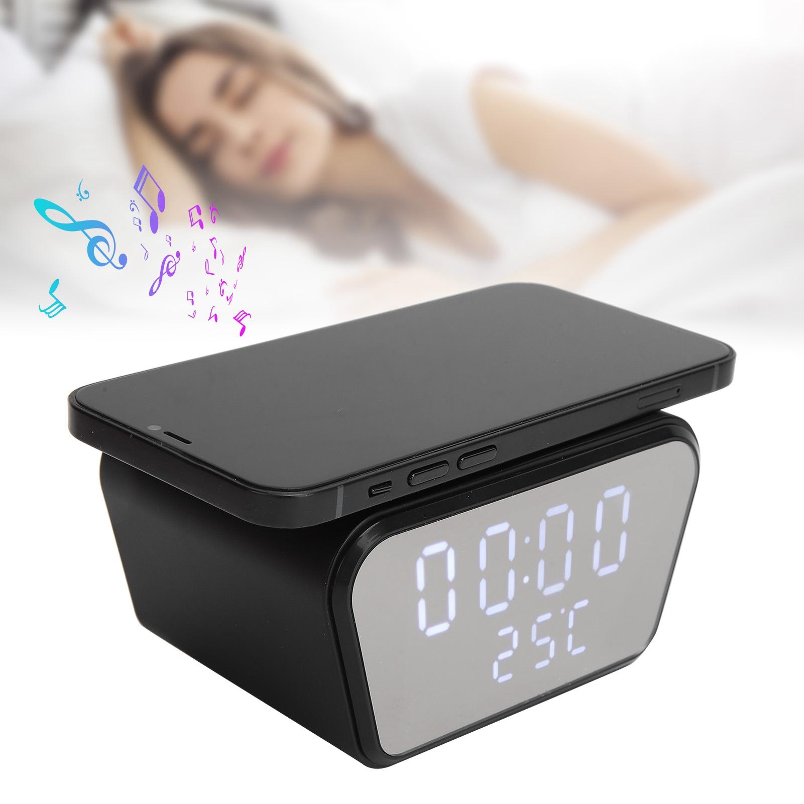 Wireless Alarm Clock Smart Digital Desktop Electronic Clock with Temperature Tester 10W