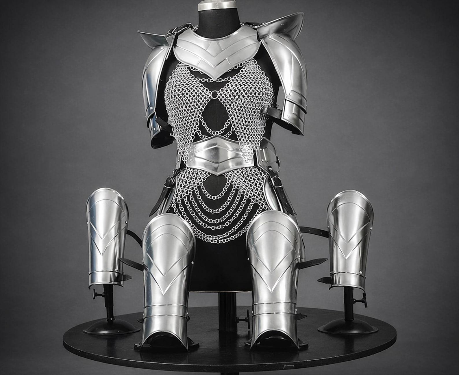 Women s Medieval Knight Armor Set Handmade Steel Warrior LARP Cosplay Renaissance Costume