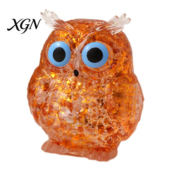 Bird Stress Toy Glitter Owl Sugar Ball Slow Rebound Relief Clear Squeeze Anxiety Relieving Animal Shape Hand Relaxation