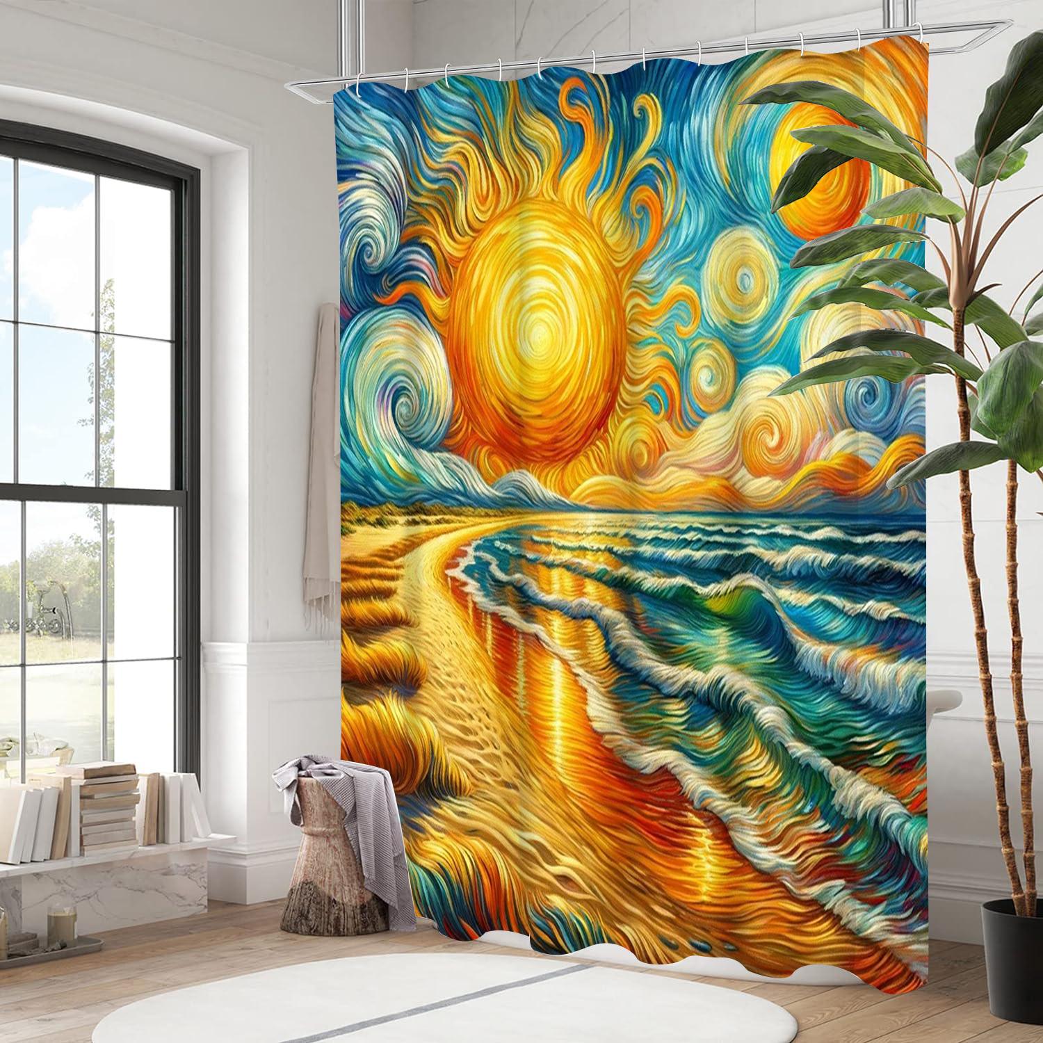 

Sunflower pattern shower curtain, bathroom shower waterproof curtain with 12 hooks, fish shaped home decoration, free delivery 180x180cm curtain красный