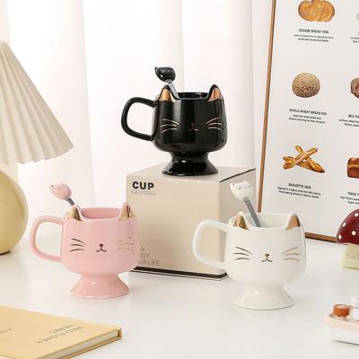Cute Cartoon Cat Ceramic Cup High Value Mug Couple Water Cup Coffee Cup Wedding Souvenir Cup