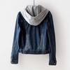Women's Jacket Denim Coat  Fashion Slim Versatile Long Sleeve Top Hooded Short Denim Jacket