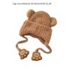 Autumn Winter Warm Hat with Earflap and Chin Strap Ties Cute Cartoon Beanie Cap Soft Bonnet Warm Headwear for Kids