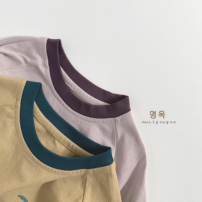 Kids Long Sleeve T Shirt Casual Round Neck Basic Tops For Unisex Boys Girls