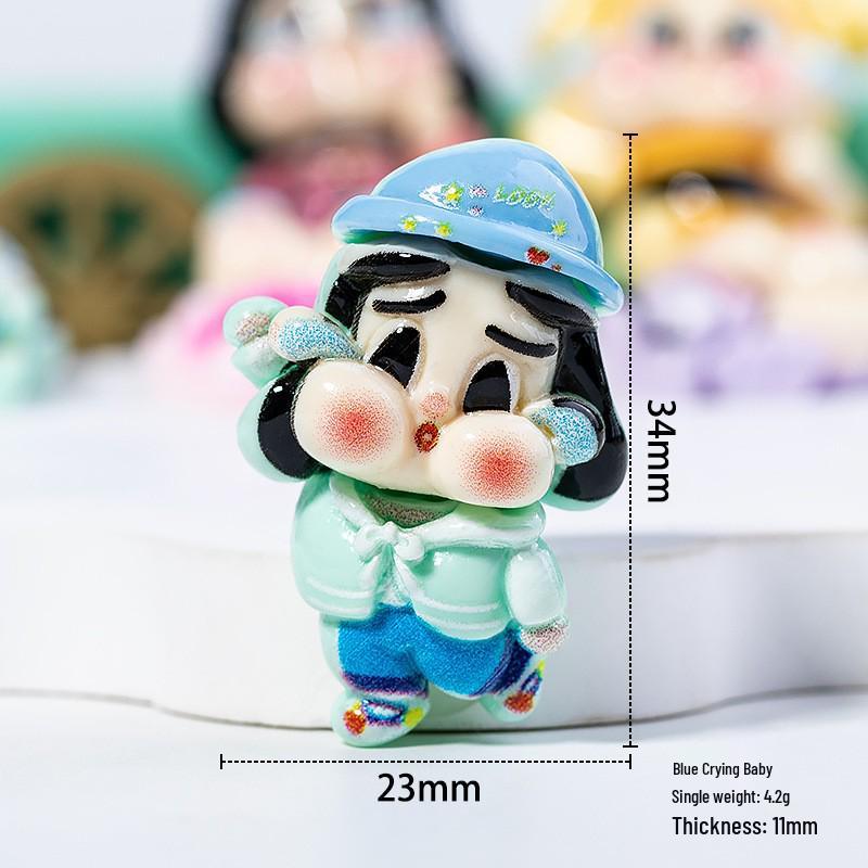 Crying Baby Resin Accessories: Cartoon Cream Glue Phone Case Patches, Kids' Hair Accessories, Fridge Magnets & Decoration Materials
