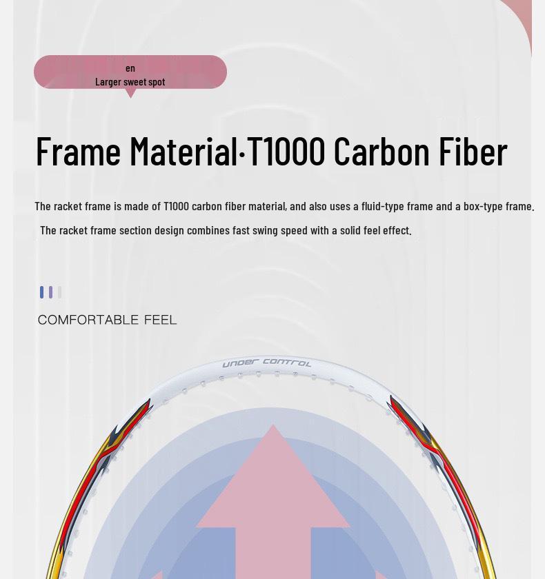 Authentisches Vollcarbon-Badmintonschläger - Ultraleicht, Hohe Bespannhärte, Langlebig für Anfänger & Profis