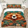 3pcs bedding set Floral Bear Includes 1 Comforter + 2 Pillowcases, Without Pillow Inserts, Soft Comfortable, Lightweight Breathable034