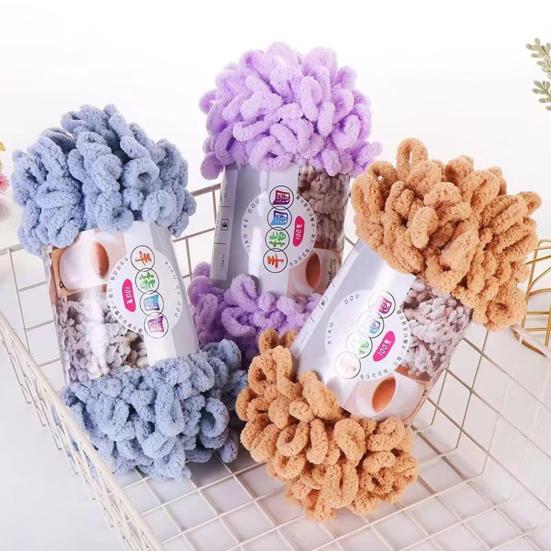 3 Rolls Loop Yarn Finger Knitting Yarn No Need Hook Yarn Fluffy Finger Loop Yarn for Beginners Skilled Crafters DIY Blankets Scarves