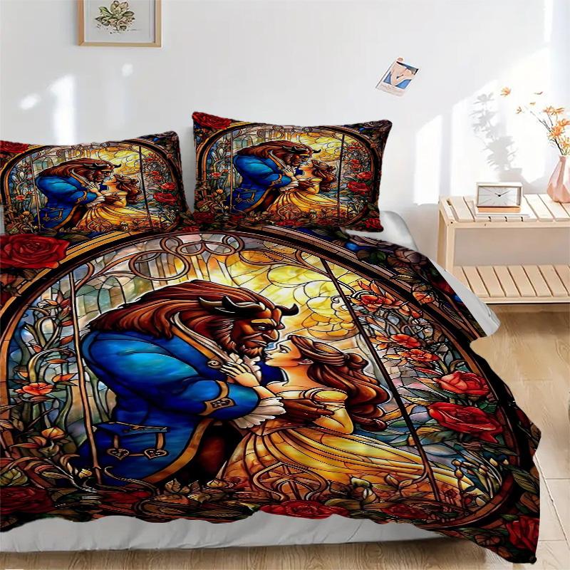 Beauty Beast Romance Print 3Pcs Bedding Setduvet Cover With 2 Bedropillowcase Home Birthday Gift