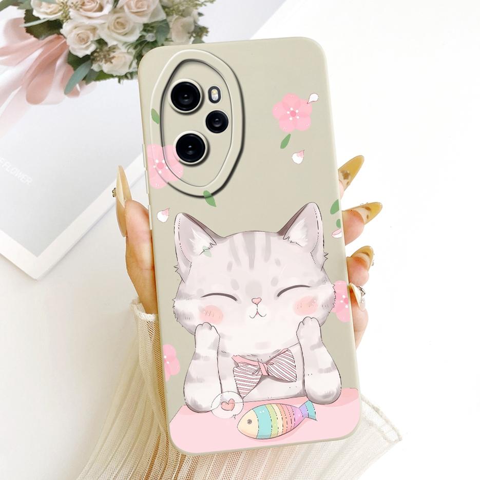 For Honor 100 Pro 5G Case MAA-AN10 Cute Cat Duck Cartoon Cover Soft Silicone Matte Phone Case For Honor 100 Honor100 Pro 5G Bags