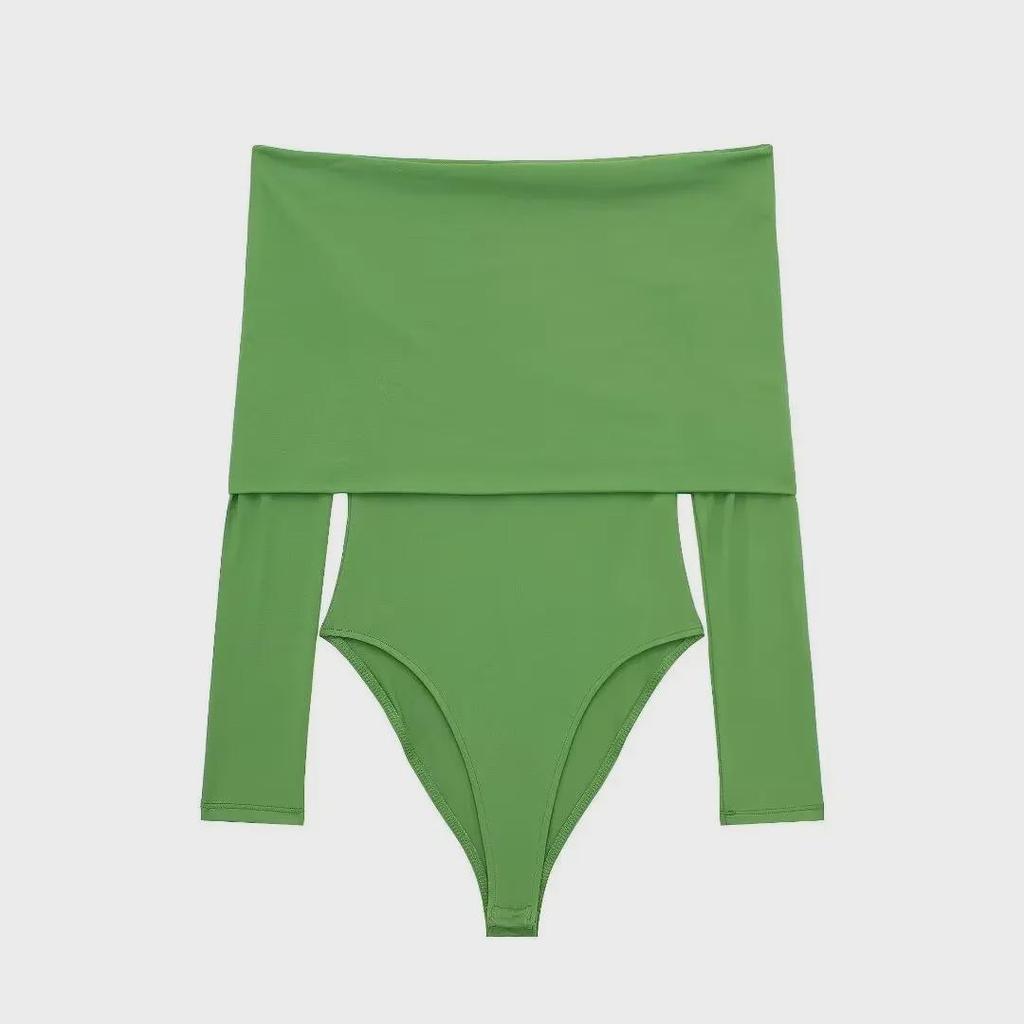 2024 Spring Women's One Shoulder Long Sleeve Bodysuit