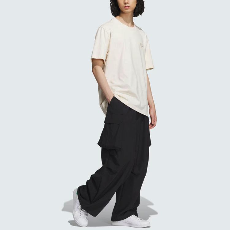 Adidas Originals American Street Style Solid Color Cargo Pants Men Bottoms Black IY9495