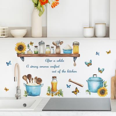 Painted Kitchenware English Slogan Wall Background Beautification Decoration Wall Stickers