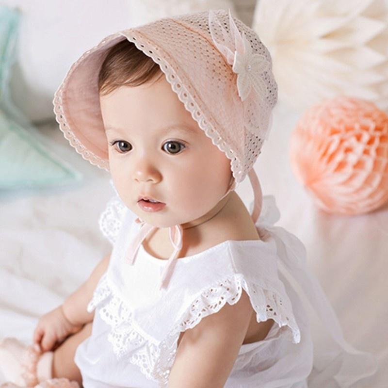 Sommer Baby Mädchen Mütze Süß Lieblich Niedlich Prinzessin Aushöhlhut Mode Kinder Kinder Rosa Weiß Lac