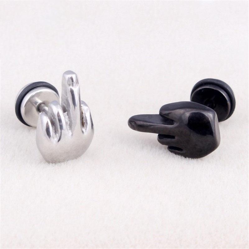 Classic Design Heart Fox Cross Earrings Stainless Steel Star Face Geometric Shaped Stud Ear Jewelry Party Gifts For Women Girls