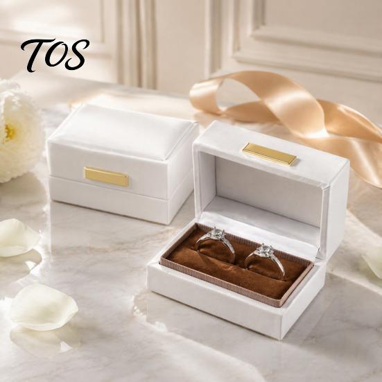 Jewelry Box for Engagement Faux Leather Ring Box, Soft Velvet Lining Flip Top Storage Lined Gift Case, Decorative Holder And Wedding Proposal Elegant