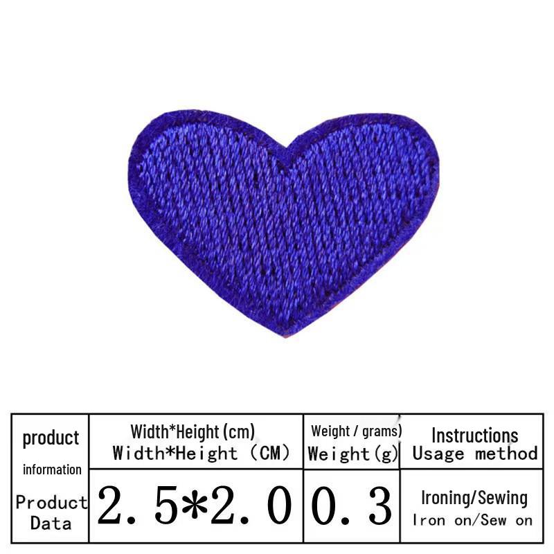 Naszywka w kształcie haftowanego serca miłości na buty, czapki i torby