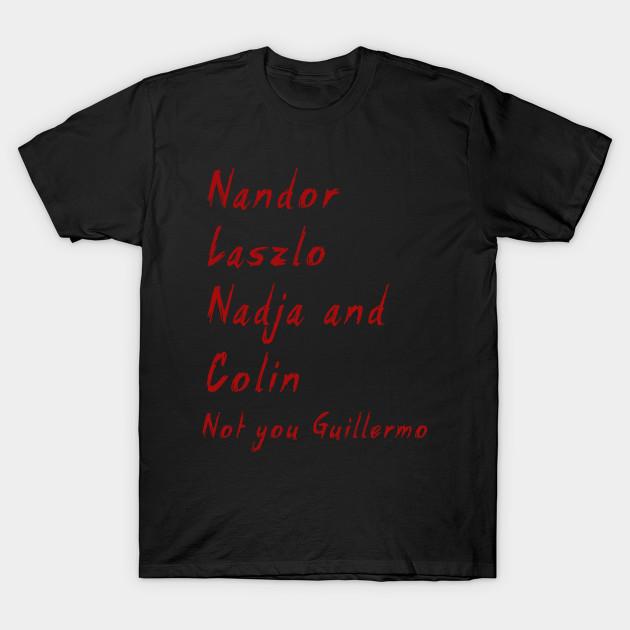 

Men Black Print T-shirt Nandor Laszlo Nadja And Colin Not You Guillermo No-Cut Transfer Paper Print Cotton Tshirt 2XL чорний